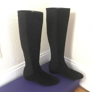 Stuart Weitzman Knee Boots Black Suede 8.5